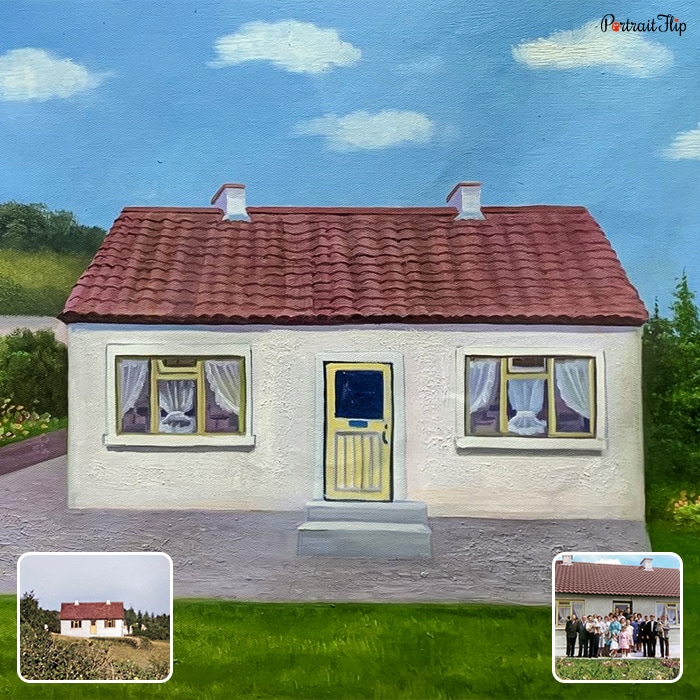 Housewarming Paintings that show picture of a house