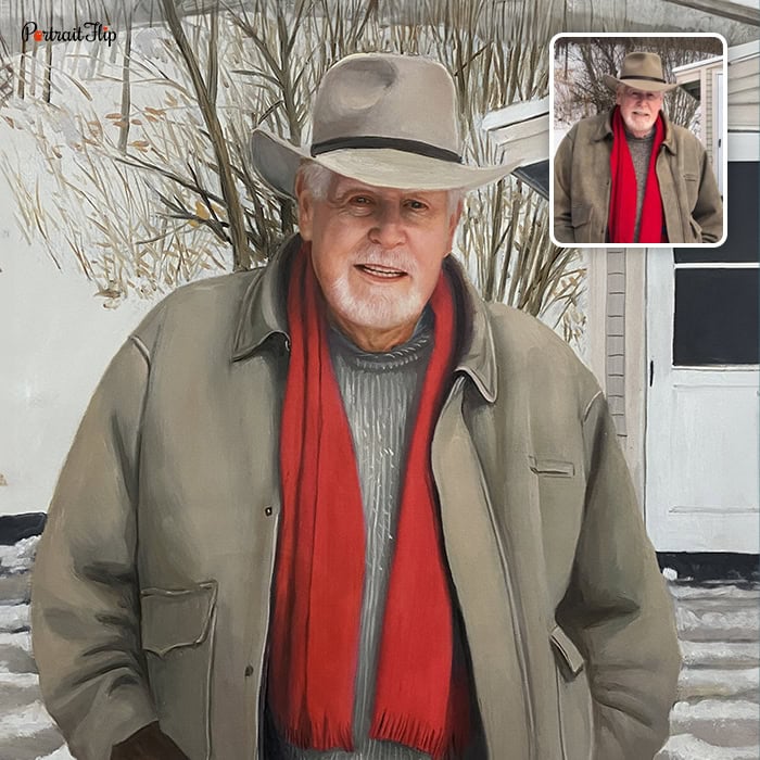 cowboy acrylic portrait