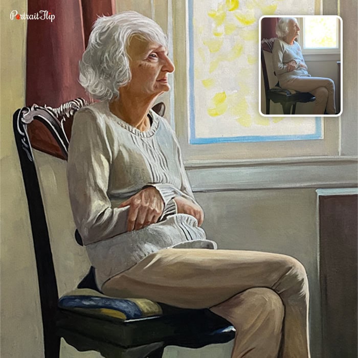old grandma oil painting