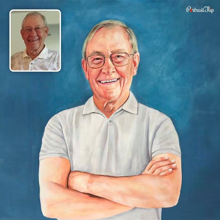 smiling man watercolor paintings