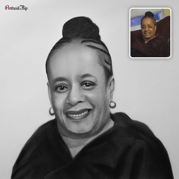 woman charcoal sketch