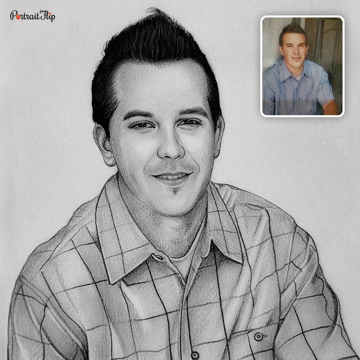 young man charcoal portrait